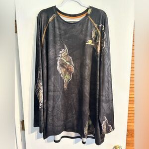 Mossy Oak Shirt Long Sleeve Men 3XL Tech Camo Insect Repellant Hunt Performance